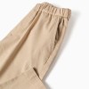 Baggy pull-up trousers in cotton B&S for boys, beige