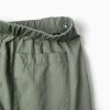 Baggy pull-up trousers in cotton B&S for boys, dark green