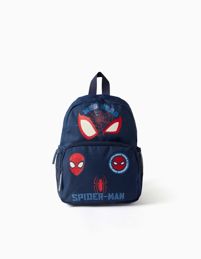 Backpack with Spider-Man prints for babies and boys, dark blue