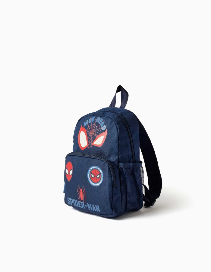 Backpack with Spider-Man prints for babies and boys, dark blue