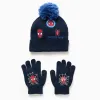 Spider man beanie gloves, dark blue