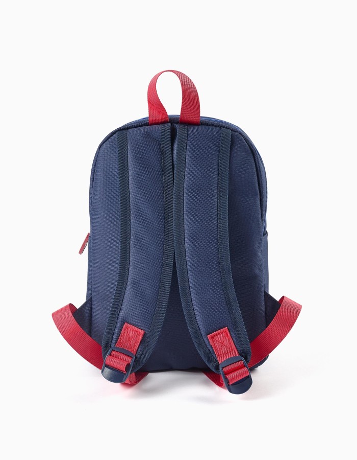 Backpack with Avengers prints and patches for boys, dark blue/red