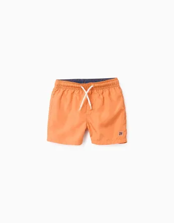 Short Swim Shorts for Boys 'Fast Dry', Orange