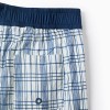 Checkered Swim Shorts for Boys 'You & Me', White/Blue