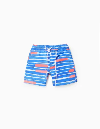 Swim Shorts for Boys 'You&Me x Graça Paz', Blue/White/Coral