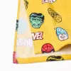 Hooded beach poncho in cotton with Marvel motif for boys, yellow