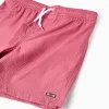 Swim shorts with drawstring and pocket for boys, dark pink