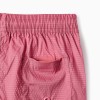 Swim shorts with drawstring and pocket for boys, dark pink