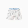 Swim shorts with ethnic stripes and drawstring B&S for boys, multicolour