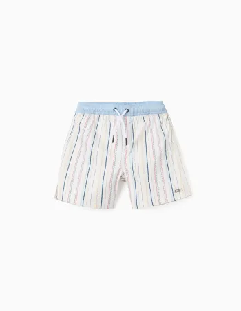 Swim shorts with ethnic stripes and drawstring B&S for boys, multicolour