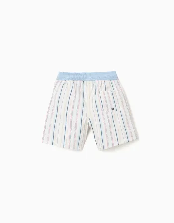 Swim shorts with ethnic stripes and drawstring B&S for boys, multicolour