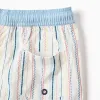 Swim shorts with ethnic stripes and drawstring B&S for boys, multicolour