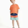 Swim shorts with colour block and drawstring for boys, multicolour
