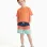 Swim shorts with colour block and drawstring for boys, multicolour