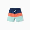 Swim shorts with colour block and drawstring for boys, multicolour