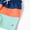 Swim shorts with colour block and drawstring for boys, multicolour