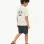 Striped swim shorts with drawstring for boys, multicolour