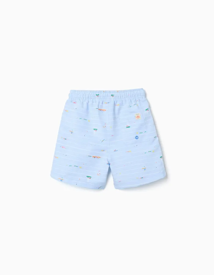 Swim shorts with print Carolina Celas x Zippy for boys, light blue