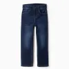 Denim Trousers for Boys Slim Fit, Dark Blue
