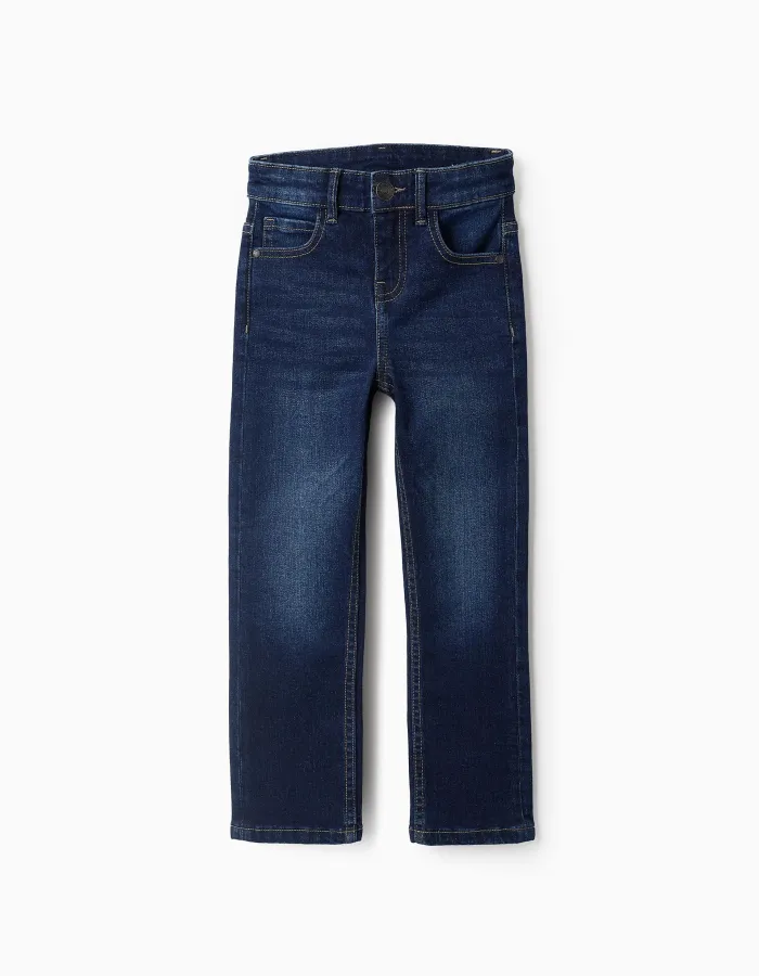 Denim Trousers for Boys Slim Fit, Dark Blue