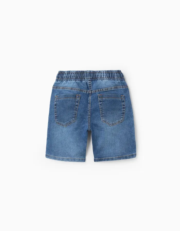 Denim Shorts with Drawstring for Boys 'Midi', Blue