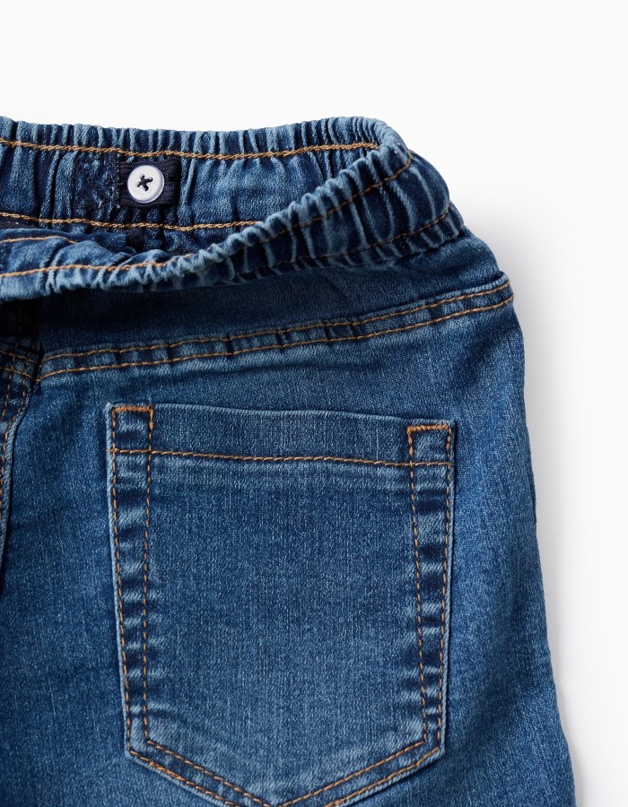 Denim Shorts with Drawstring for Boys 'Midi', Blue