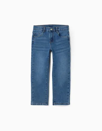 Straight fit denim trousers for boys, blue