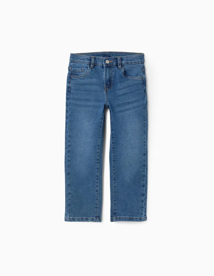 Straight fit denim trousers for boys, blue