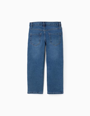 Straight fit denim trousers for boys, blue