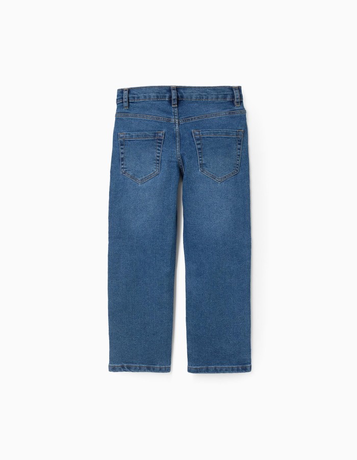 Straight fit denim trousers for boys, blue