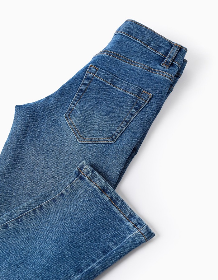Straight fit denim trousers for boys, blue