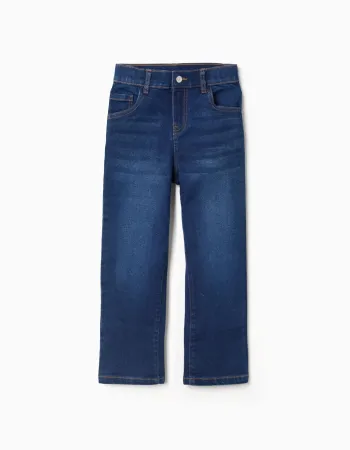 Straight fit denim trousers for boys, dark blue