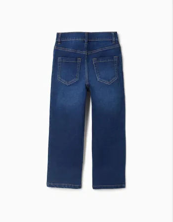 Straight fit denim trousers for boys, dark blue