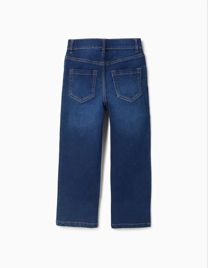 Straight fit denim trousers for boys, dark blue