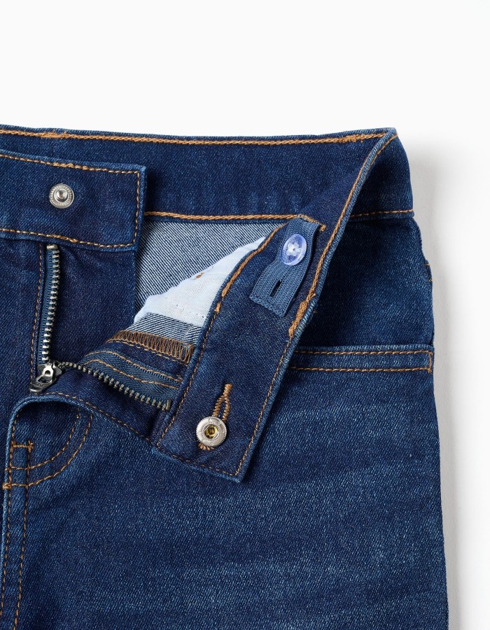 Straight fit denim trousers for boys, dark blue