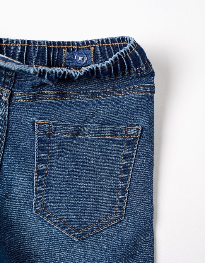 Slim fit jeans with drawstring for boys, blue