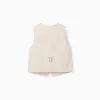 Suedine Waistcoat for Boys, Beige