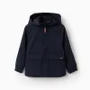 Hooded Jacket with Removable Hood for Boys, Dark Blue