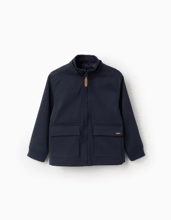 Hooded Jacket with Removable Hood for Boys, Dark Blue