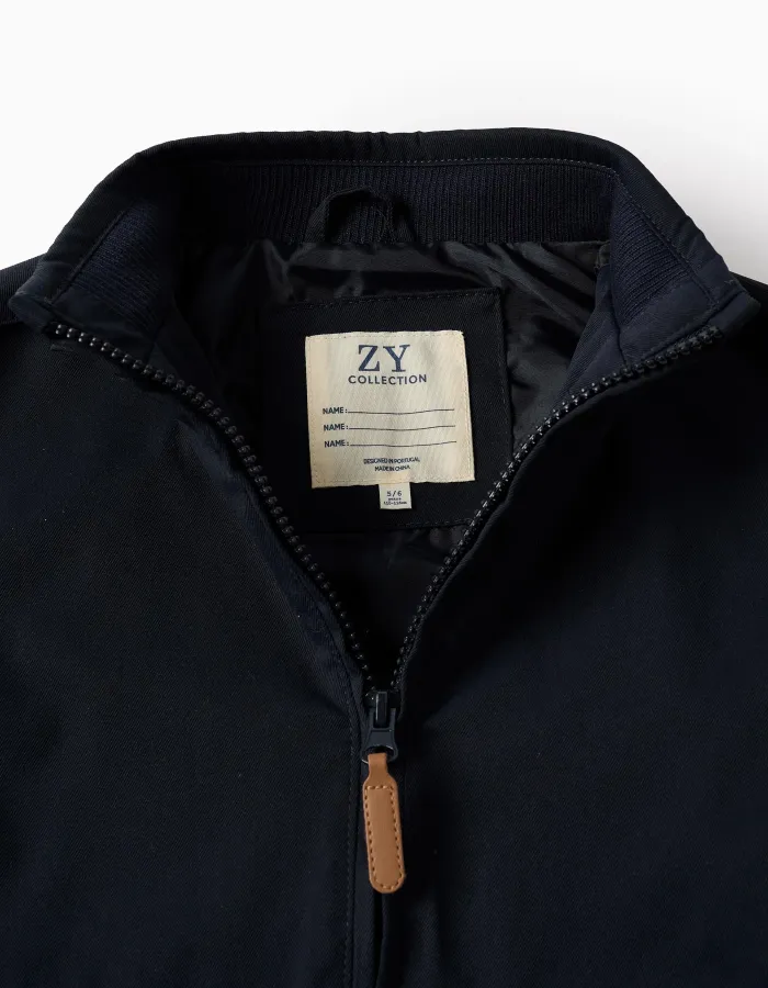 Hooded Jacket with Removable Hood for Boys, Dark Blue