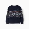 Jumper with Jacquard for Boys, Dark Blue