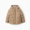 Padded Jacket with Hood for Boys, Brown