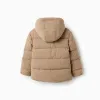 Padded Jacket with Hood for Boys, Brown