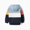 Cotton Hoodie with Colour Block for Boys, Multicolour