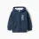 Brushed hooded jacket with 'Arts College' print for boys, blue