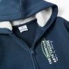 Brushed hooded jacket with 'Arts College' print for boys, blue