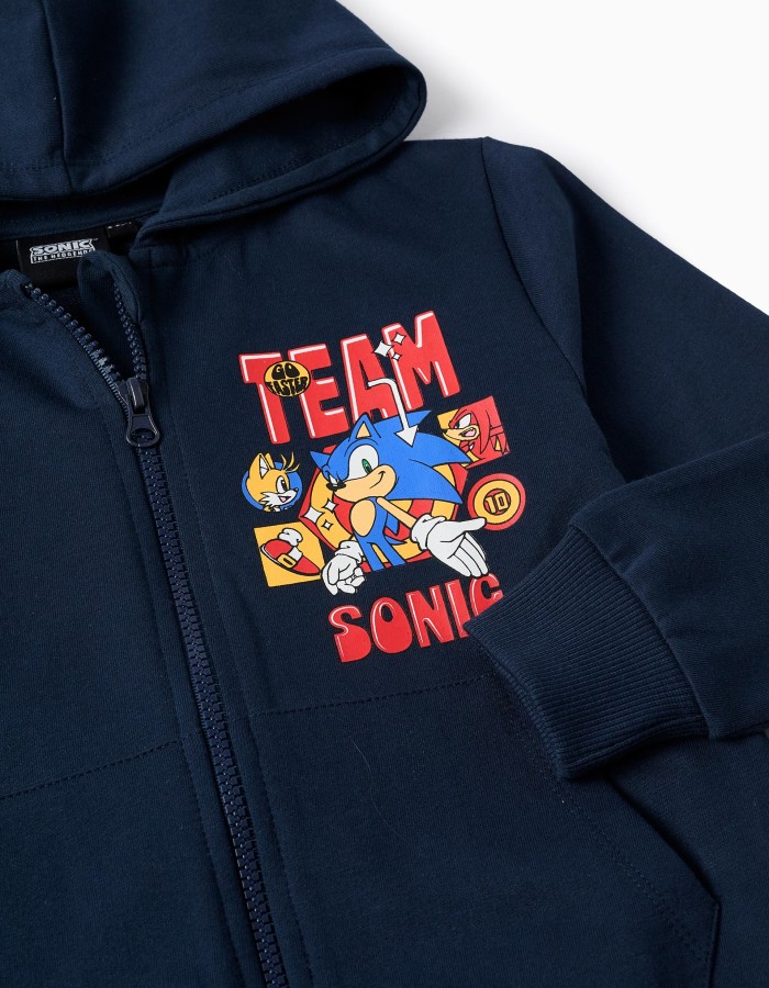 Cotton Hooded Jacket for Boys 'Sonic & Friends', Dark Blue
