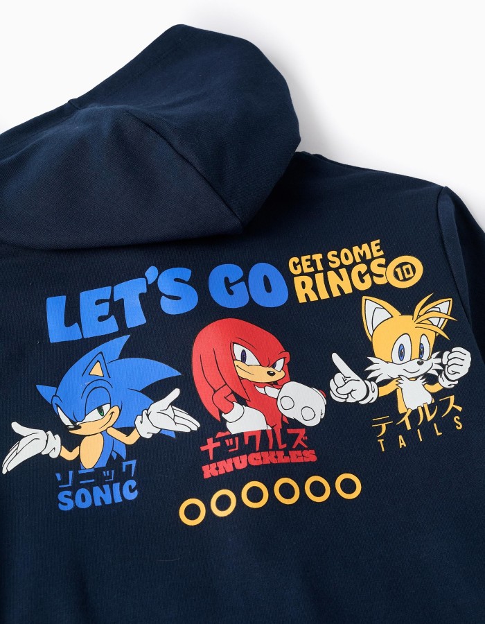 Cotton Hooded Jacket for Boys 'Sonic & Friends', Dark Blue