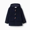 Hooded overcoat with quilted lining You&Me for boys, dark blue
