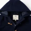 Hooded overcoat with quilted lining You&Me for boys, dark blue